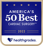 Healthgrades award badge for America's 50 best cardiac surgery