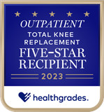 Healthgrades excellence award for outpatient total knee replacement 2023